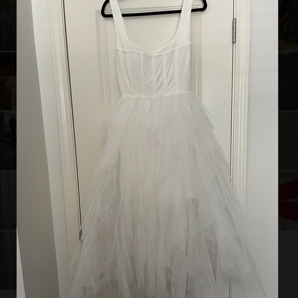 White Ruffle Dress